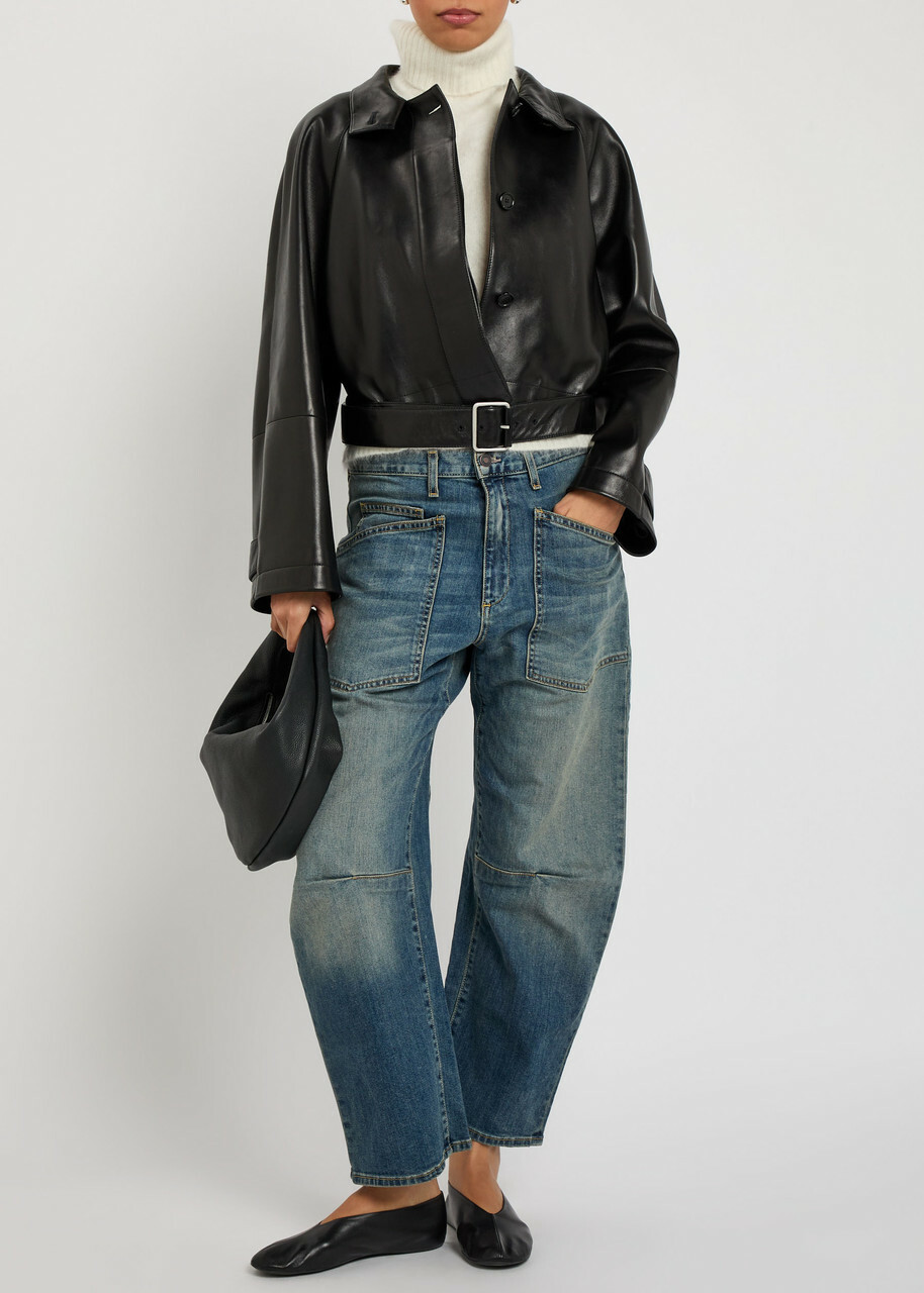 Nili Lotan Shon Barrel-leg Jeans Denim