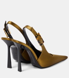 Saint Laurent Climax crêpe satin slingback pumps