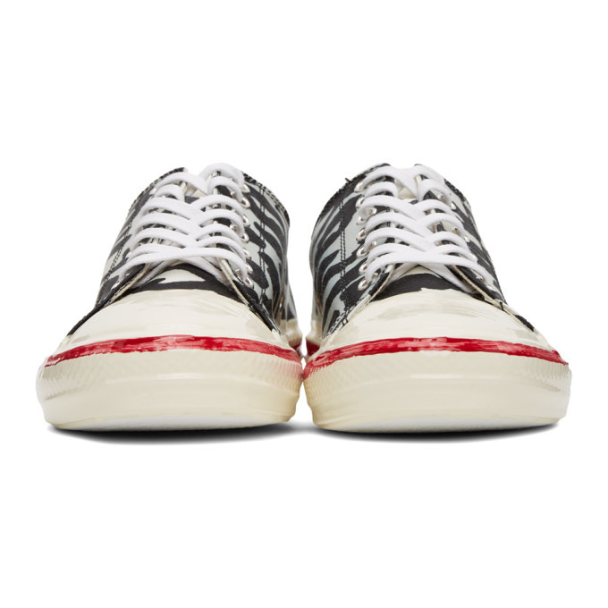 Marni Black and White Leopard Graffiti Gooey Low-Top Sneakers Marni