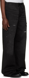Acne Studios Black Paint Splatter Drawstring Trousers