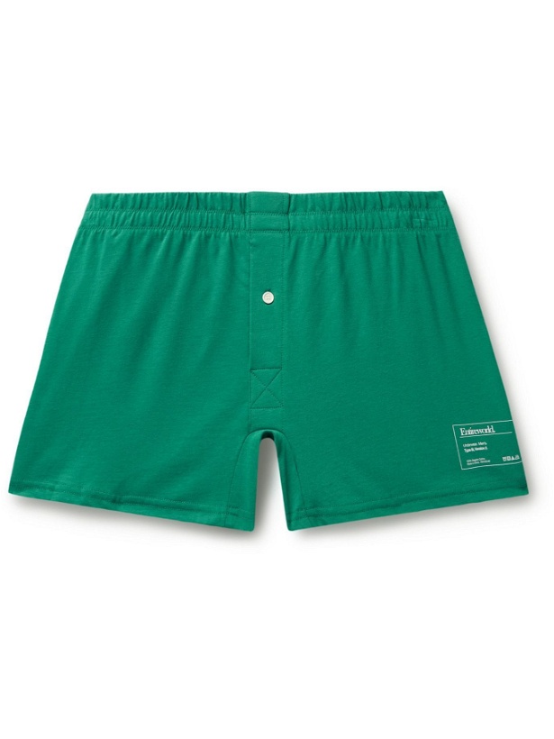 Photo: Entireworld - Type B Version 2 Slim-Fit Organic Cotton-Jersey Boxer Shorts - Green