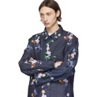 Engineered Garments Blue Denim Floral Jacket