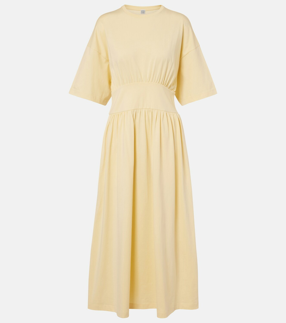 Toteme Gathered cotton jersey midi dress