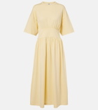Toteme Gathered cotton jersey midi dress
