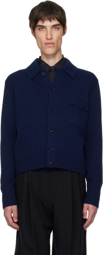 Photo: Dries Van Noten Navy Wool Cardigan
