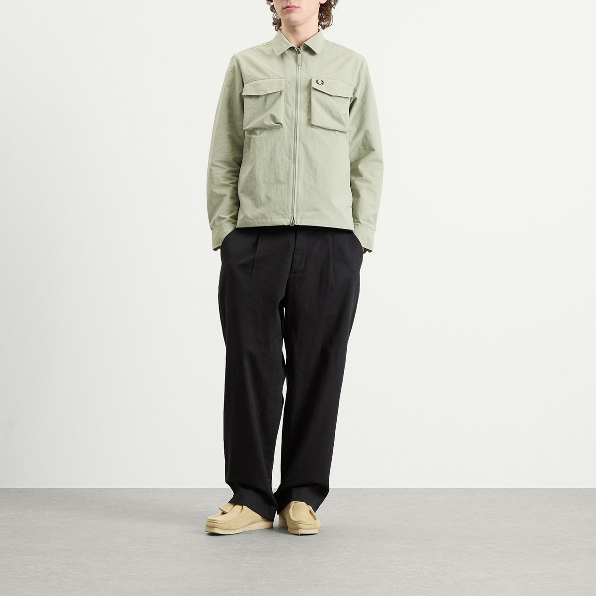 Fred Perry Men's Ripstop Pocket Overshirt in Seagrass