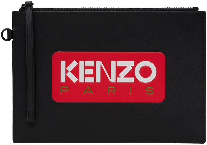 Photo: Kenzo Black Kenzo Paris Large Printed Pouch