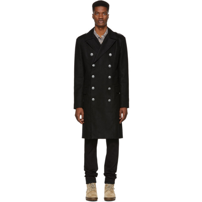 Photo: Balmain Black Double-Breasted Coat