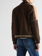 SAINT LAURENT - Teddy Colour-Block Wool Bomber Jacket - Brown