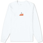 Nike Men's Air Jordan Long Sleeve Flight T-Shirt in Phantom/Rush Orange