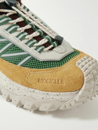 Moncler - Trailgrip Leather-Trimmed Mesh and Suede Sneakers - Green