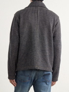 RRL - Charles Striped Cotton-Blend Fleece Jacket - Gray