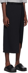 132 5. ISSEY MIYAKE Black Draped Trousers