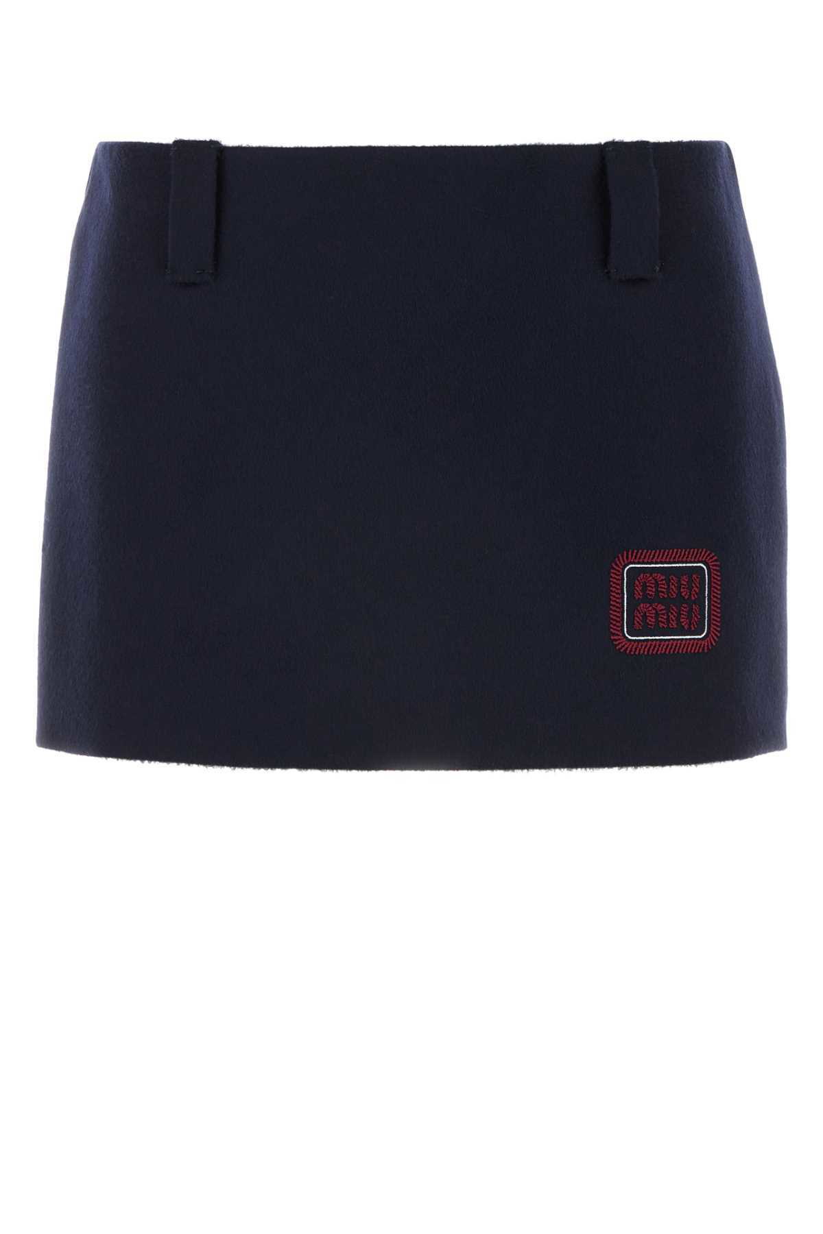 ミニスカート Miu Miu Embroidered Wool Blend Mini Skirt Miu Miu - Wool mini skirt black - The Corner
