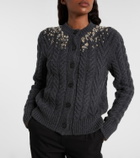 McQueen Embellished wool and cashmere cardigan