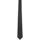 Gucci Navy and Beige Silk Symbols Tie