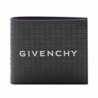 Givenchy Men's Embossed 4G Logo Bicolour Billfold Wallet in Dark Grey/Purple