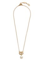 Valentino Garavani Ovalette Vlogo Necklace - Pearl - One Size