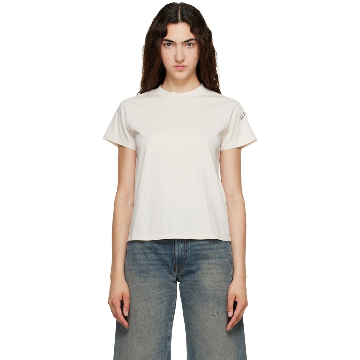 MM6 Maison Margiela Off-White Mannequin-Print Cotton Jersey T-shirt