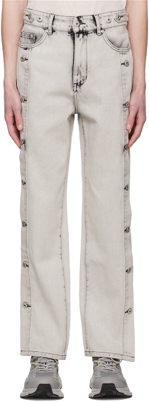 Photo: Feng Chen Wang Gray Side Release Jeans