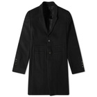 Rick Owens Single Breasted Wool Overcoat
