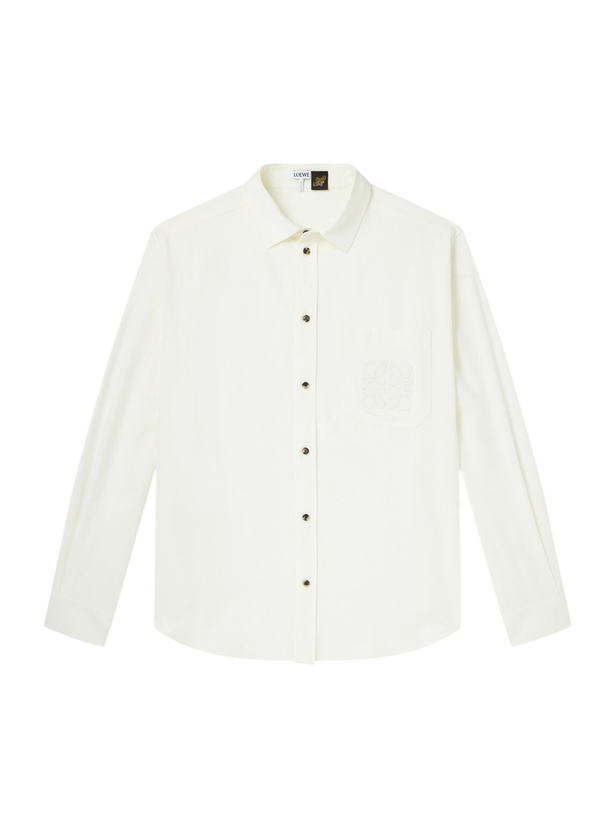 Photo: LOEWE - Paula's Ibiza Anagram-Embroidered Lyocell-Poplin Shirt - Neutrals