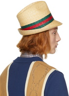 Gucci Beige Straw Woven Hat