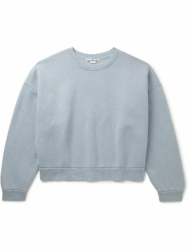 Photo: Acne Studios - Fester Garment-Dyed Cotton-Jersey Sweatshirt - Blue