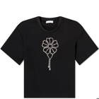 AREA NYC Women's Crystal Flower Relaxed T-Shirt in Black