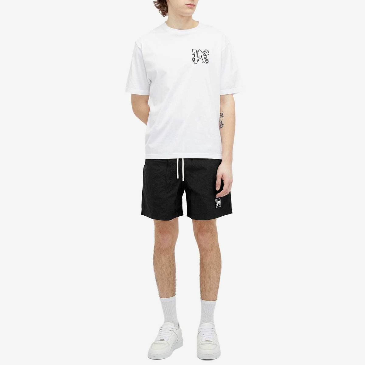 Palm Angels Men's Monogram Swim Shorts in Black
