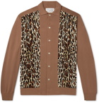 Wacko Maria - Panelled Cotton-Blend and Leopard-Print Felt Cardigan - Brown