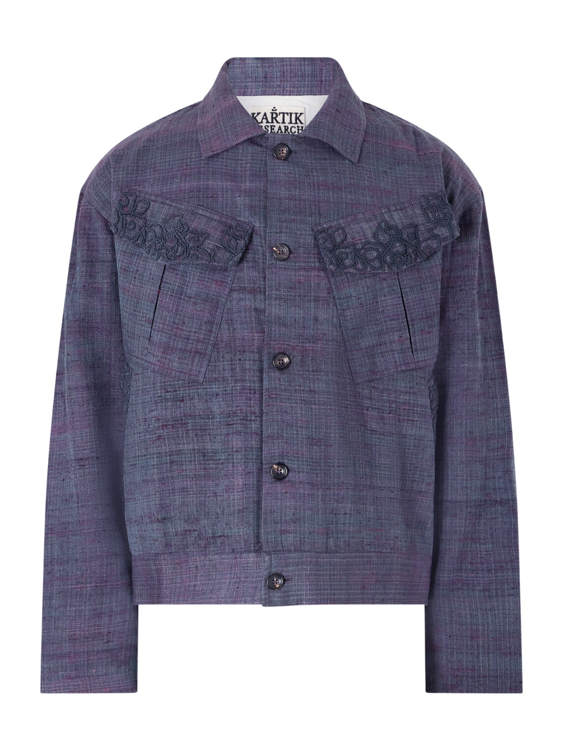 Kartik Research - Embroidered Cotton Jacket - Blue Kartik Research