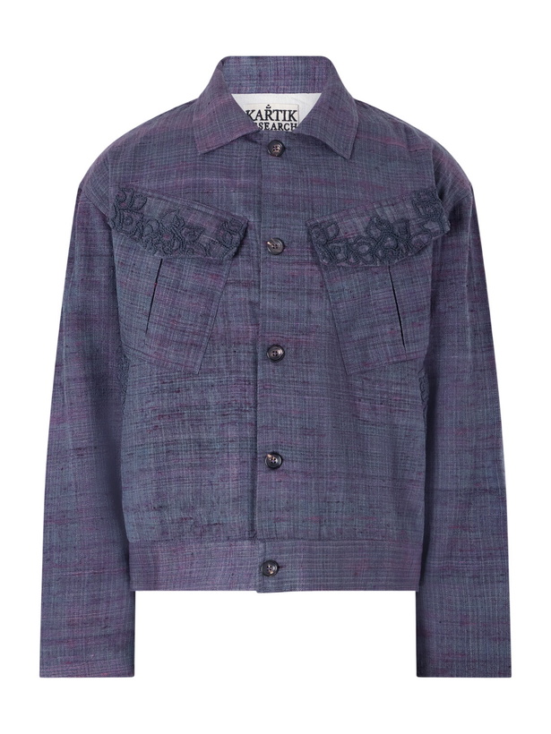 Photo: Kartik Research - Gul Embroidered Wool and Silk-Blend Jacket - Purple