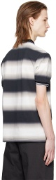 Fred Perry Black & White Striped Polo