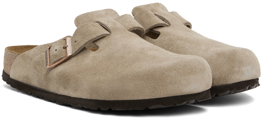 Birkenstock Taupe Regular Boston Soft Footbed Clogs Birkenstock