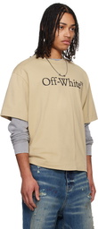 Off-White Beige Big Bookish Skate T-shirt