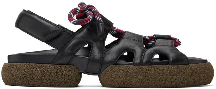 Photo: Dries Van Noten Black Lace-Up Sandals