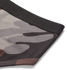 TOM FORD - Camouflage-Print Stretch-Cotton Briefs - Brown