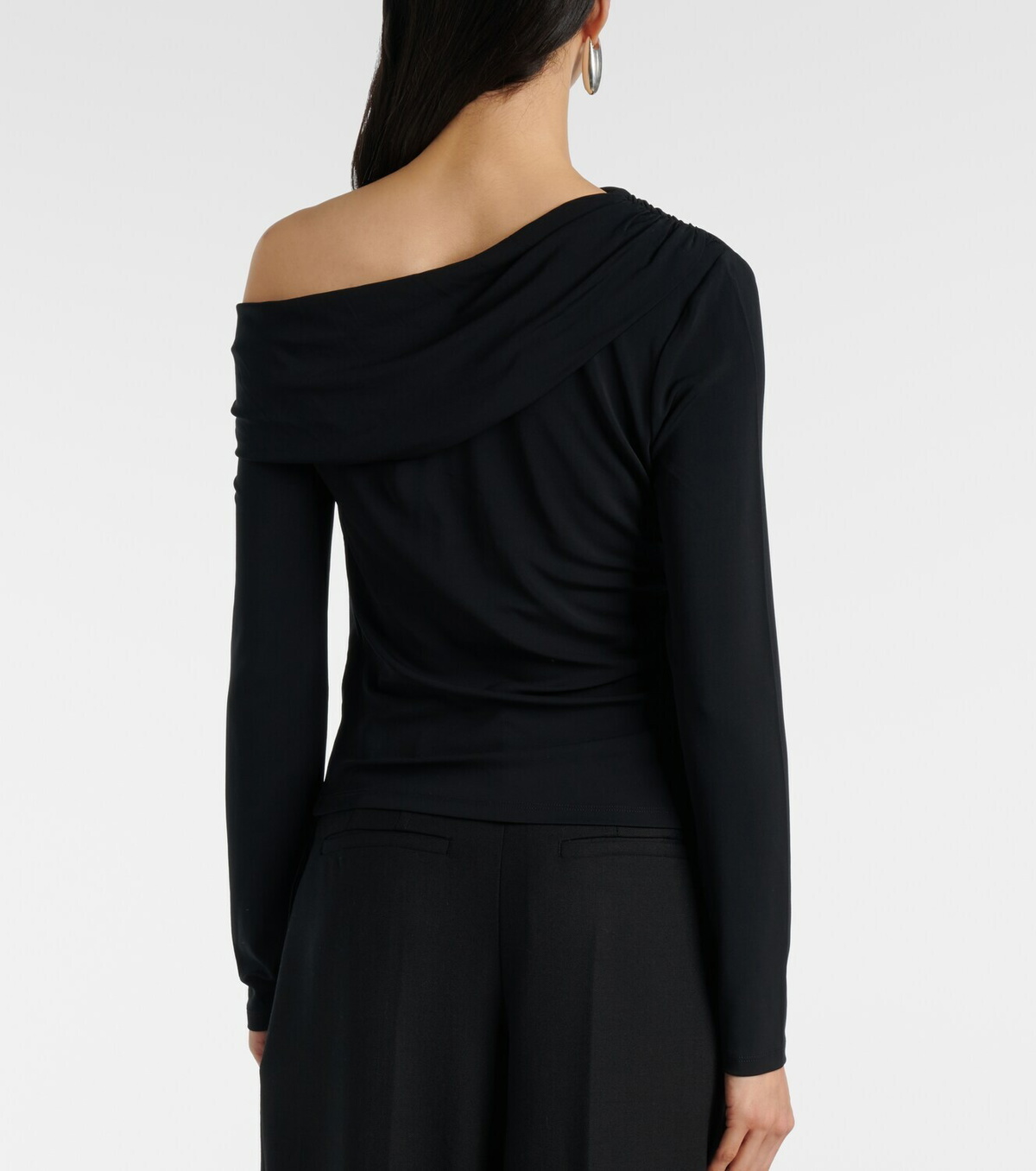 Veronica Beard Lozea asymmetric ruched jersey top