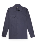 Giorgio Armani - Lyocell and Silk-Blend Shirt - Blue