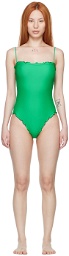 Sherris Green Nylon One-Piece Swimsuit