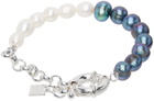 Pearl Octopuss.y White & Purple Yin & Yang Bracelet