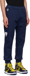 AAPE by A Bathing Ape Navy Embroidered Lounge Pants