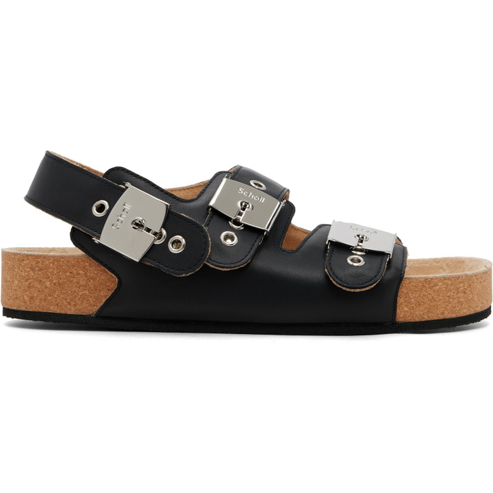 Photo: Balenciaga Black Scholl Edition Calfskin Flat Sandals