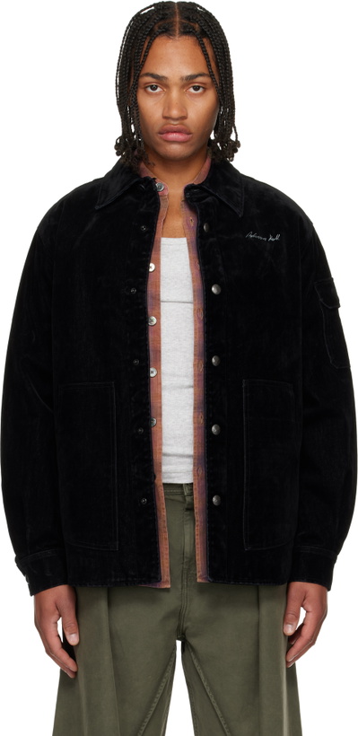 Photo: Andersson Bell Black Padded Velvet Denim Shirt