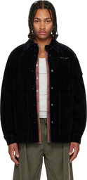 Andersson Bell Black Padded Velvet Denim Shirt