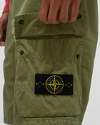 Stone Island Slim Bermuda Brushed Cotton Canvas Green - Mens - Cargo Shorts