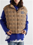 Liberal Youth Ministry - Appliquéd Quilted Checked Padded Shell Gilet - Neutrals