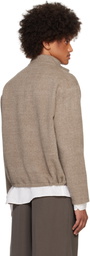 Small Talk Studio Taupe Full Zip Wool Fleece Jacket
