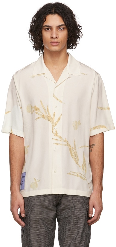 Photo: MCQ Off-White Pressed Leaves Casual Shirt